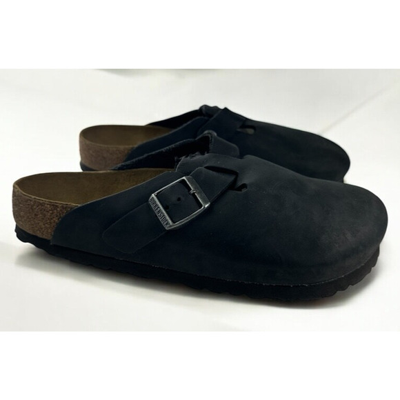 *Damaged* Birkenstock Boston Slip On Clog Mules Black Size 38 US 7 L7 M5 *Flawed - Picture 2 of 16